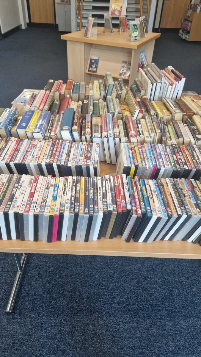 Book and DVD sale in the library- DVDs 50p each Fiction 30p each or 4 for £1 Non-Fiction from 50p - £1 Come and get some bargains...
