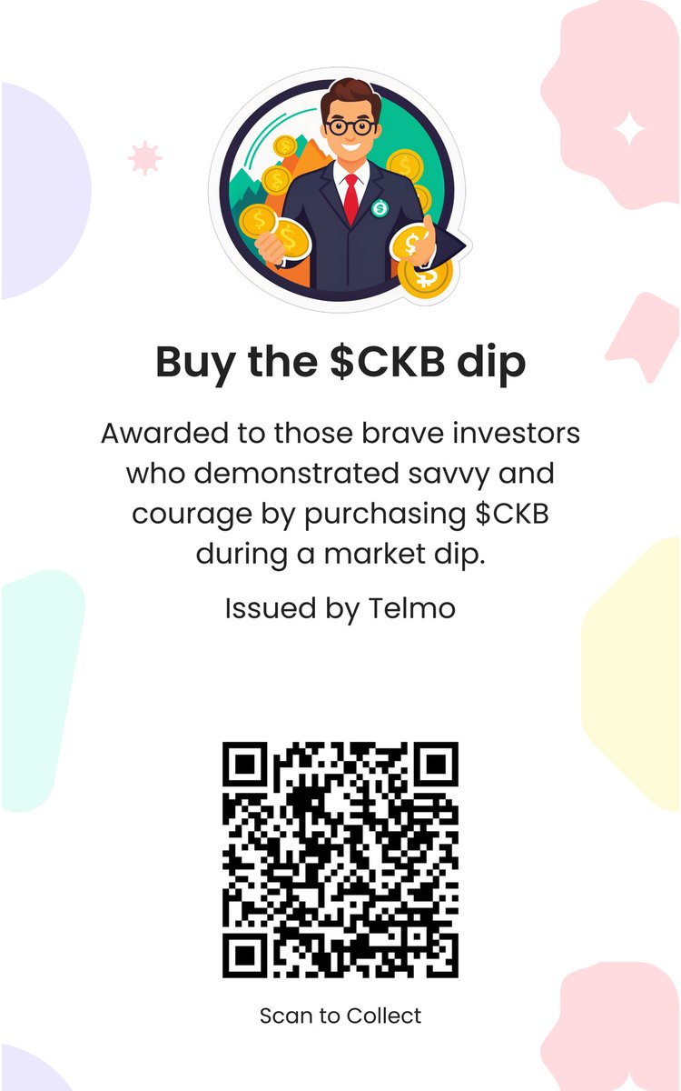 tecmeup's tweet photo. Bought and held onto those $CKB dips? You deserve a badge of honor! The first 1000 collectors might just unlock an exclusive perk. Don't miss out! #NervosNetwork #rgbplusplus #bitcoin #btc #badge @didbased 💼💥
Scan you badge here 👇
https://t.co/gviumcBXyW https://t.co/hi4rQ2QI2W