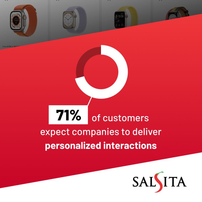 According to McKinsey &amp; Company, 71% of customers expect companies to deliver personalized interactions, and 76% get frustrated if this doesn't happen.

We believe that a smooth product customization starts with a conversation.

Learn more: salsita.ai/conversational…