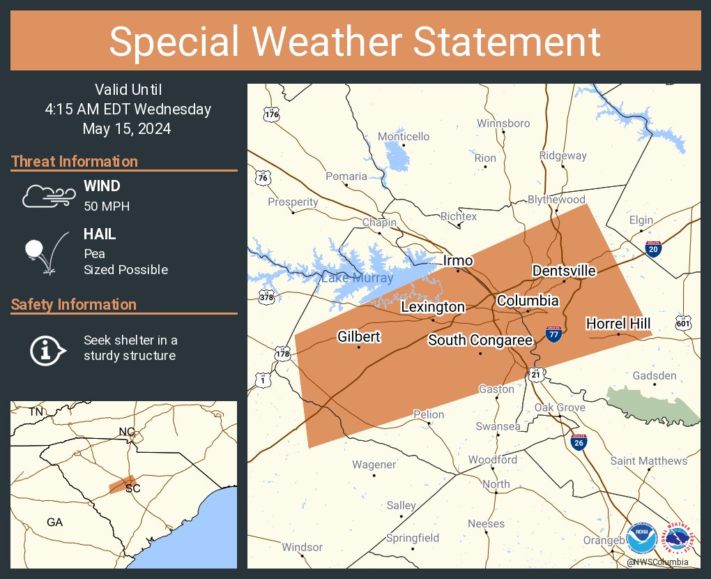 NWS Columbia tweet media