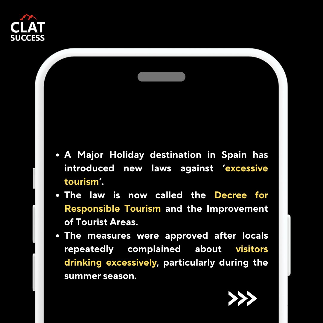 Clat_Success's tweet image. 🇪🇸 New Anti-Tourism Law
Follow instagram.com/clatsuccess_ for CLAT, AILET and SLAT Preparation
#clatug #clat2025 #crackclat #nlu #topnlus
#ailetug #nludelhi #slat #nlulife #clatsuccess
#clatprep #ailet2025 #clatcoaching
#clatonlineclasses #clattrending
#nlujodhpur