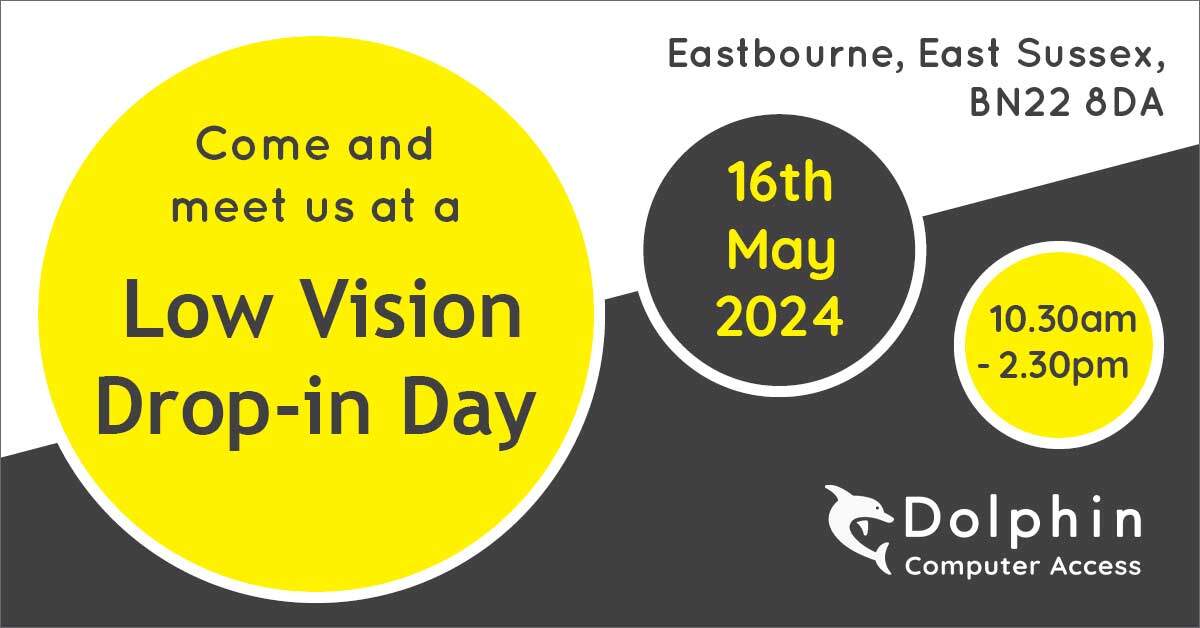 Join us tomorrow at the @BlindEastbourne for a demo of Dolphin products. We'd love to meet you and talk about the impact it has on the independence of people with sight loss.

 #a11y #assistiveTechnology #Blind #LowVision #EastSussex #assistivetechnology #Eastbourne