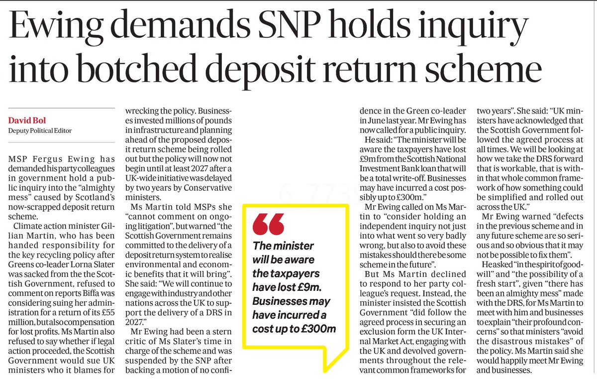 It sounds like the total bill for Lorna Slater's incompetence could be as high as Half a Billion Pounds. Why is she still in a job? She should be in jail and not swanning around Holyrood as if she's done nothing wrong.