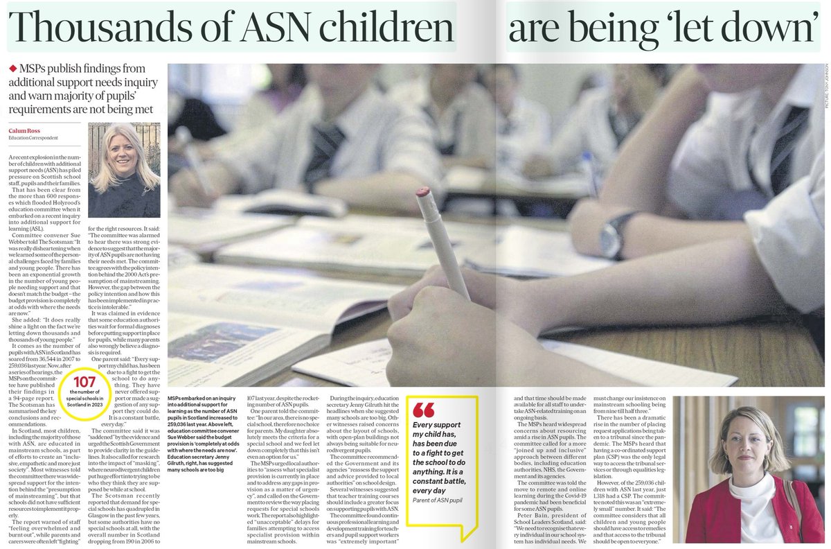 As the number of ASN pupils rise, the number of ASN teachers fall. Crazy. Maybe the SNP should cut the Gaelic budget, increase funding for ASN teachers and stop neglecting these vulnerable children.