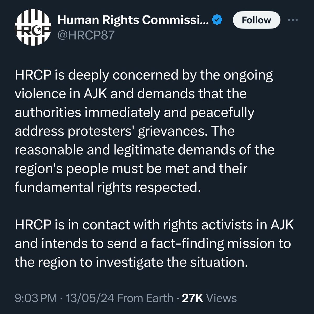 Pakistan’s Human Rights Commission finally stirs from slumber, but only after Pakistani security forces shoot half a dozen peaceful protestors in PoJK dead.   The western media and think-tankers still remain indifferent, dismissing the bloodshed in the Pakistan-occupied Indian