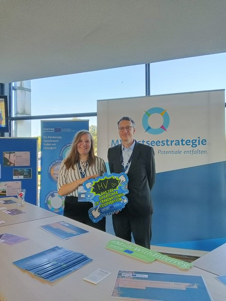 🚀Come visit our #MadeWithInterreg stand at the MV Baltic Sea Strategy—an initiative by the federal state of #MecklenburgVorpommern aimed at bolstering cooperation in the #BalticSea region 🌊 @IB_SH @EUinmyRegion @EU_CoR