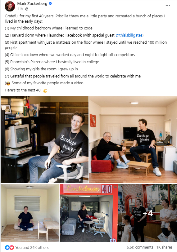 CodeWithDolly's tweet image. It's inspiring for all startup founders.
Happy 40th Birthday Mark Zuckerberg. 🥂