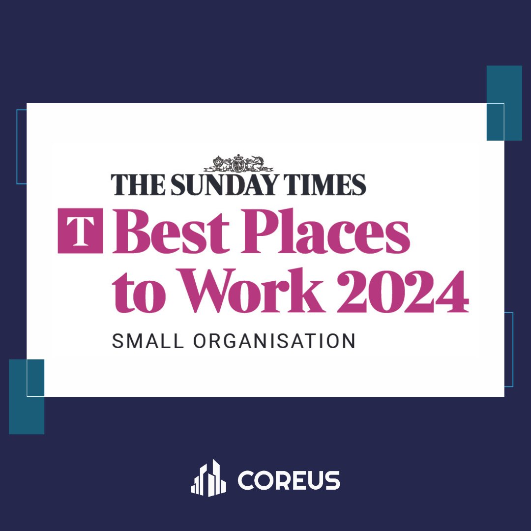 Coreus is featured in The Sunday Times Best Place to Work 2024 for small organisations!

We are proud to be recognised for fostering a top work environment where employees thrive, develop, and genuinely enjoy coming to work!

lnkd.in/eW5fR-g7 
#STBPTW #BestPlacesToWorkUK