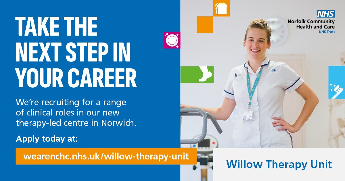 We're hiring a Physiotherapist Apprentice for our Willow Therapy Unit at Norwich Community Hospital. Hands-on learning with academic study @UEL_News (1 day/week) while working with a multi-disciplinary team at NCH&C. Apply now: tinyurl.com/mubryyny #WeAreNCHC