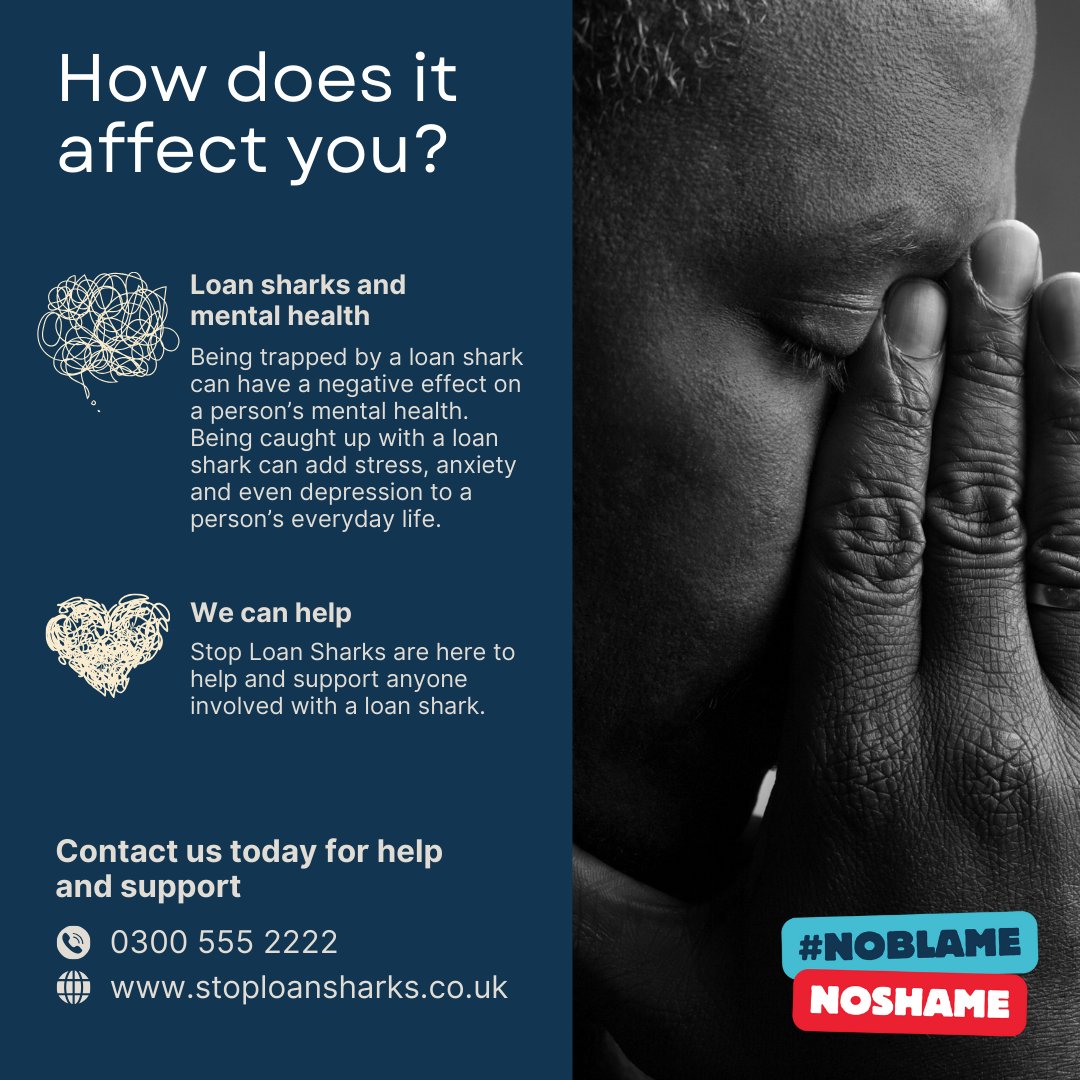 Loan Sharks can affect more than funds, they can use manipulative & aggressive tactics to get their way at the expense of someone else. Loan sharks are the ones to blame for ur debt to them. Contact a member of our team today – stoploansharks.co.uk #SLSWeek24 #NoBlameNoShame