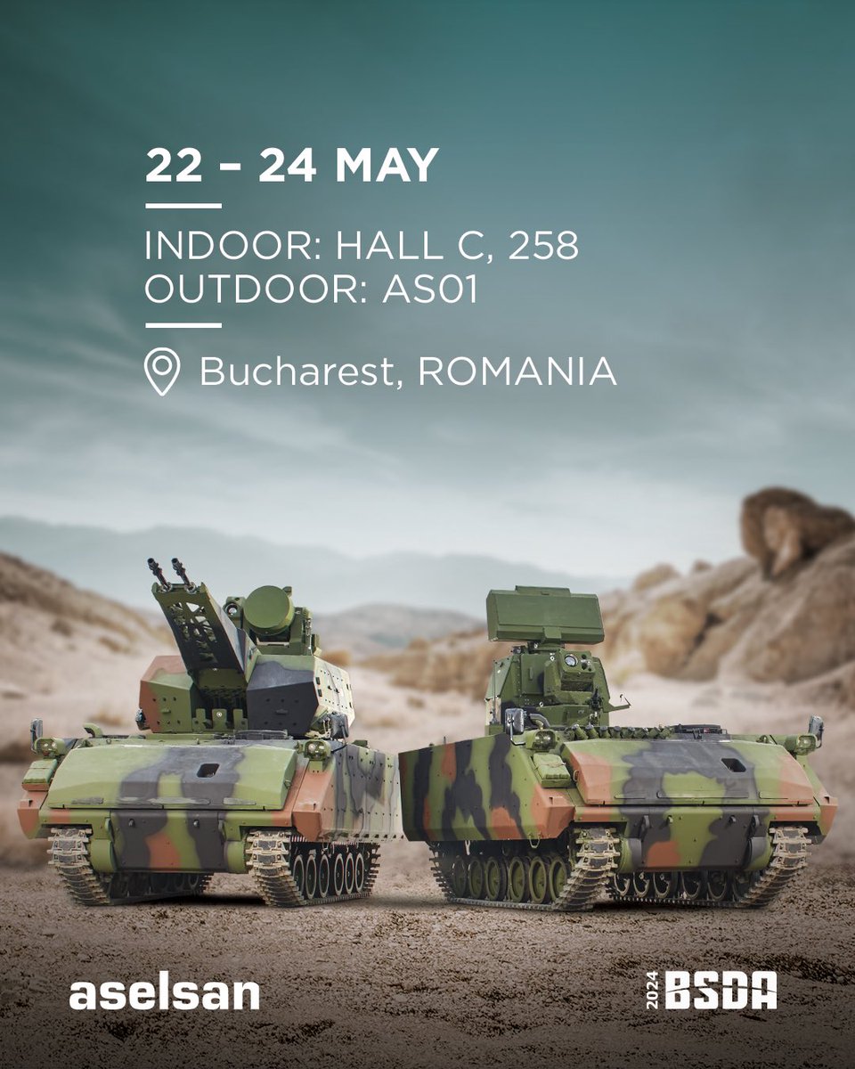 Romanya’da düzenlenecek BSDA Fuarı’nda son teknolojilerimiz hakkında detaylı bilgi paylaşmak için standımıza bekliyoruz.
.
Let us meet at #BSDA2024 Exhibition!
Visit us at our booth to learn more about our latest technologies.
 
🗓️ 22 - 24 May 2024
📍 Bucharest, Romania