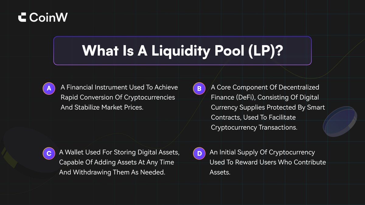 #CoinWAcadQuiz Time!

What is a liquidity pool (LP)?

🎁 $50 bonus x 3 lucky winners!
⏰ 48 hours

✅ Follow @CoinWAcademyEN + RT + ❤️
✅ Comment with your CoinW UID
✅ Cast your Vote

😝 Good luck!
