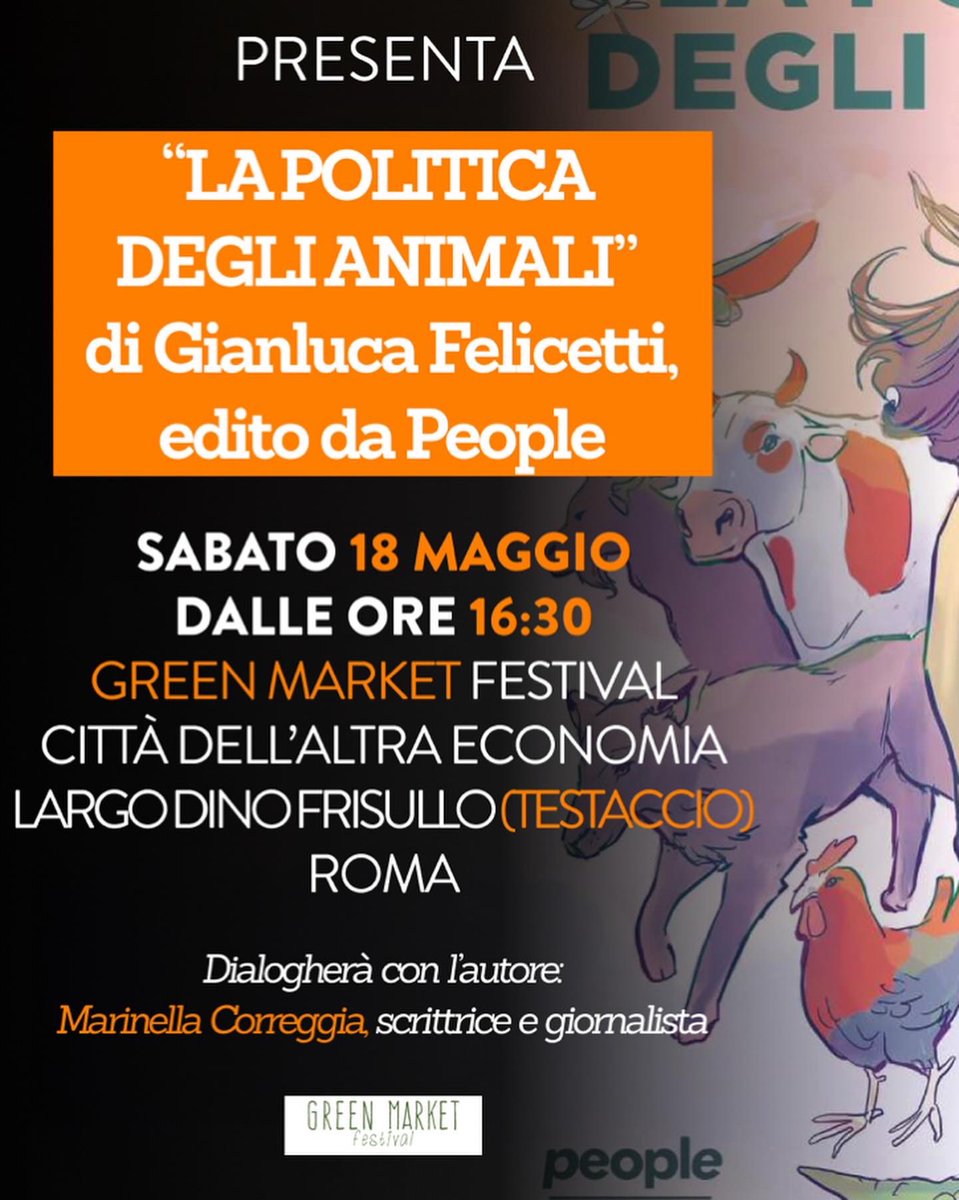 A Cagliari oggi? O a Sassari giovedì? Se no c’è una possibilità online con l’Universita a Napoli o sabato al Green Market Festival all’ex mattatoio Roma! Possiamo vederci per la presentazione del mio libro La politica degli animali! Vi aspetto! 👉🏻 lav.it/news/libro-la-…