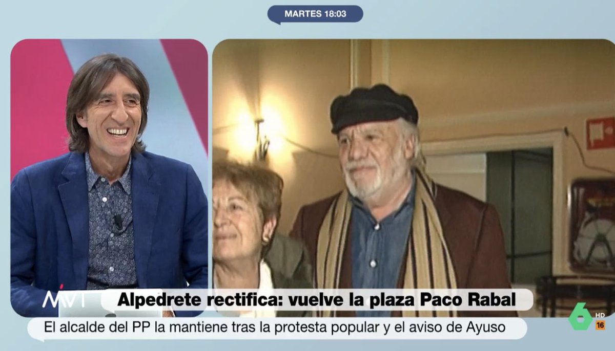 “Ayuso dice que las vacas vuelan y Almeida y el alcalde de Alpedrete ven una posada en el balcón. Esta vez ella ha estado impecable. A ver si ahora le sugiere a Almeida que vuelva a poner los versos Miguel Hernández que quitó de las calles de Madrid.' lasexta.com/programas/mas-…