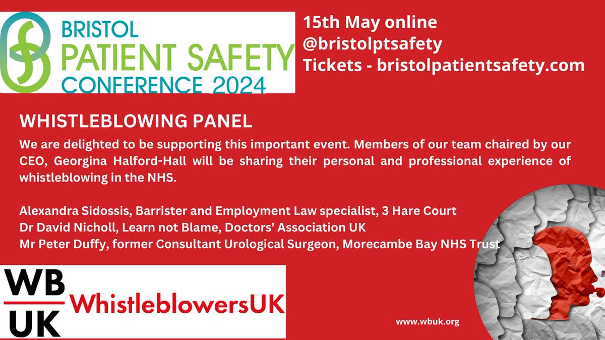 WB_UK's tweet image. #PIDA turns a concern about patient safety into a dispute between an employer and the worker - It fails and has failed for 26 years to deal with the concerns many of which have resulted in serious harm. We continue to campaign for #OfficeOfTheWhistleblower @BristolPtsafety