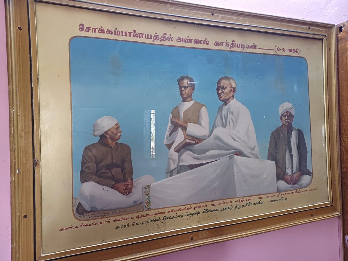 In 1934, Thiyagi Bettaiyan from a #Coimbatore village journeyed to Madras with #AvinashilingamChettiar, former Education Min. of #Madras Presidency, to meet Gandhi. Their mission: convince Gandhi to visit the village, sparking Bettaiyan's lifelong pursuit of development and