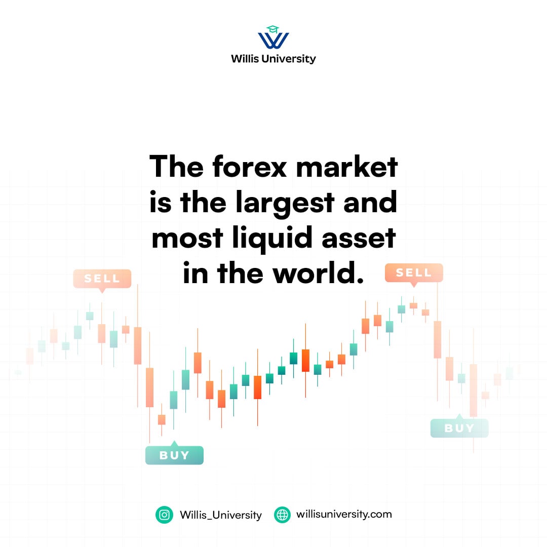 Did you know? 
The forex market is the largest and most liquid asset in the world, with a daily trading volume of over $6 trillion! That's bigger than all the world's stock markets combined

Take your trading to the next level with Willis University.

#ForexMarket #TradingSignals