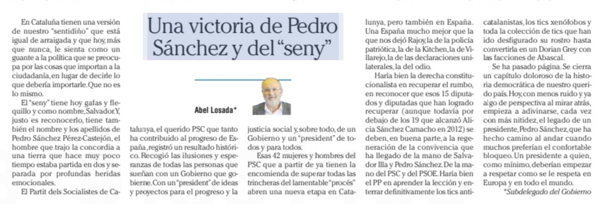 O subdelegado do Goberno @AbelLosada reivindica o trunfo de @salvadorilla e @sanchezcastejon.

E pídelle ao PP que asuma que a política da concordia funciona e que esta España é moito mellor que aquela que nos deixou Rajoy. ❤️

En @Farodevigo