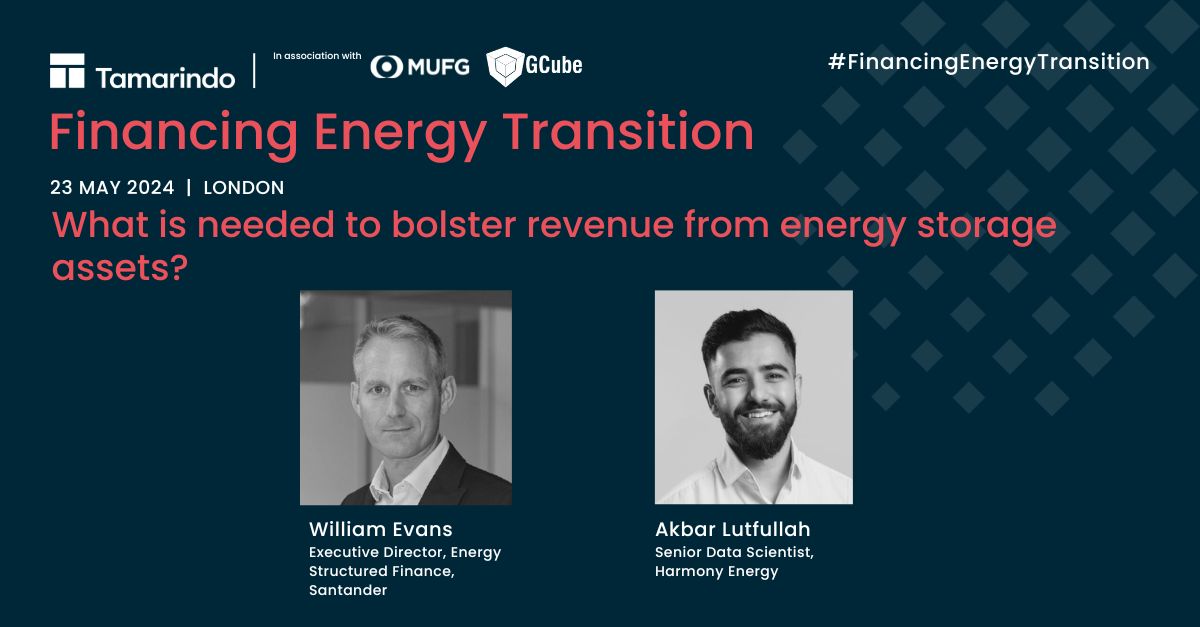 Our Senior Data Scientist will be speaking at the @TamarindoGlobal #FinancingEnergyTransition Conference.

Akbar will be discussing themes around what is needed to bolster revenue from energy storage assets📈

➡️tamarindo.global/event/financin…

#RenewableEnergy #BESS #EnergyStorage