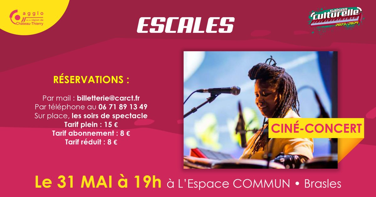 RDV à 19h, 📆le 31 mai prochain, à l'Espace Commun à Brasles pour un ciné-concert !

Un #spectacle unique en image et en #musique à découvrir avec les tout-petits.🤩

#agglochateauthierry #ciné #concert #enfants #territoire #culture #brasles #aisne #hautsdefrance
