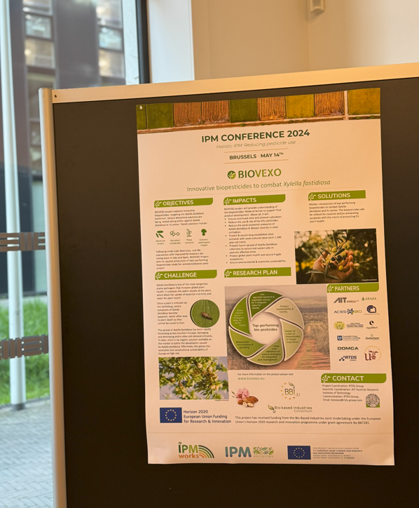 BIOVEXO poster presented at the 'IPM Conference 2024: Holistic IPM- reducing chemical pesticides' in Brussels organized by @IpmDecisions and @impworkseu #plantprotection #Xylella #integratedpestmanagement