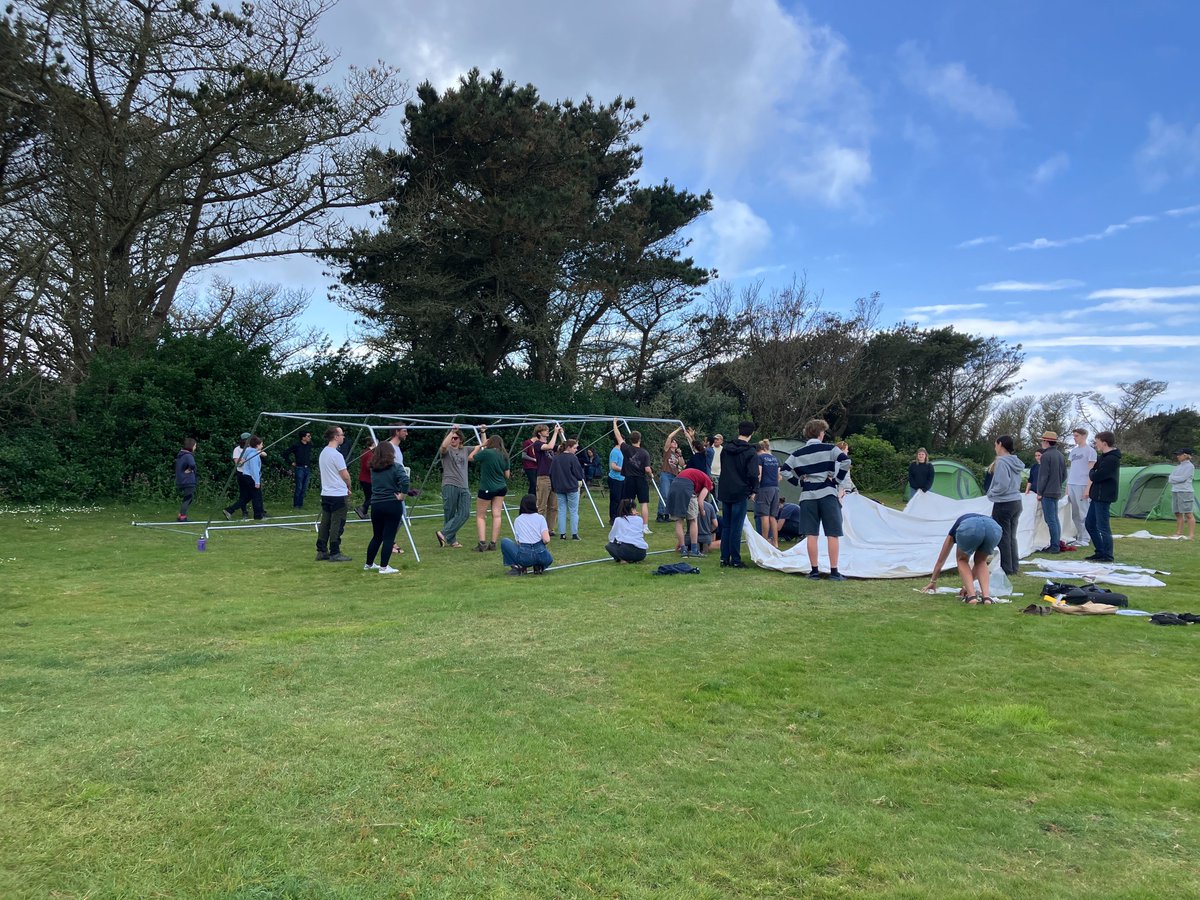 Our first-year students have safely arrived on the Isles of Scilly for their fieldtrip! The first thing to do after arriving on the ferry was to pitch camp. Today, students begin their first project with staff #cgesinthefield #geography #environmentalscience #marinescience