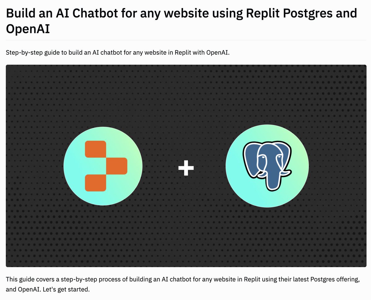 rishi_raj_jain_'s tweet image. Published ✍️
Learn how to use Replit Postgres (powered by @neondatabase) with LangChain (@LangChainAI) to build an AI chatbot for your website 👇
#buildinpublic #learning #webdevelopement #opensource