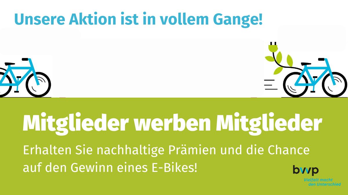 Mitglieder und zukünftige Mitglieder des #bvvp tun sich zusammen und gewinnen nachhaltig! Alles zur Aktion mit grünen #Prämien und #Gewinnchancen: bvvp.de/mitglieder-wer… #VielfaltmachtdenUnterschied #MitgliederwerbenMitglieder #Nachhaltigkeit