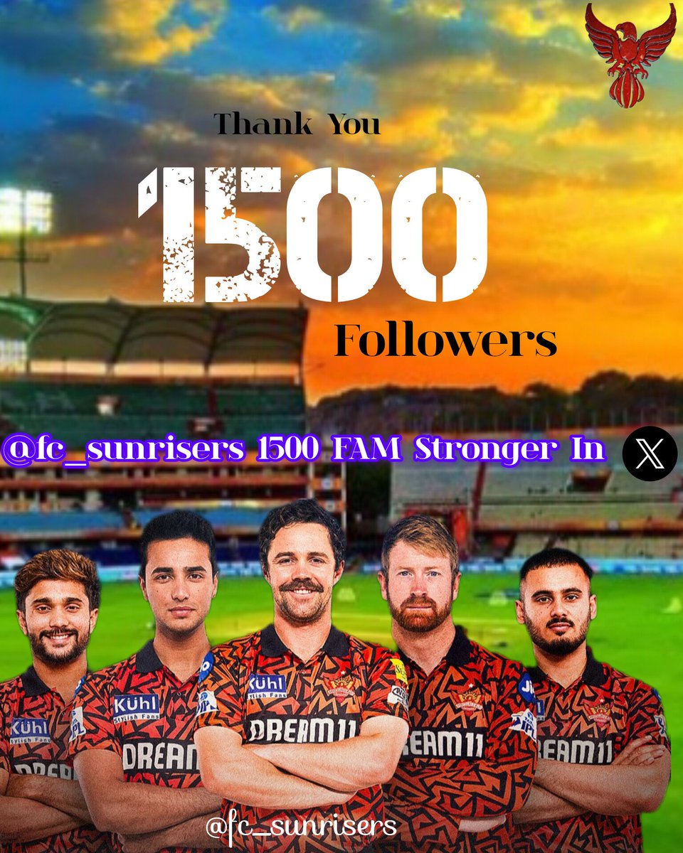 𝟏𝟓𝟎𝟎 𝐅𝐚𝐦 Stronger 💥✊

Thank You For Your Support & Faith 
1500 Followers Completed In 𝐗 .

#OrangeArmy #IPL2024 #SunrisersHyderabad #SRH #IPLOnStar #PatCummins #IPL2024 #TATAIPL2024