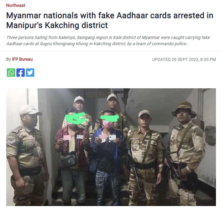 Disturbing reports of #Myanmar nationals crafting fake Aadhaar cards in #Manipur underline the urgent need to tackle illegal immigration. Manipur must prioritize deportation to safeguard its integrity and security. #IllegalImmigration #ManipurSecurity @ramindesai