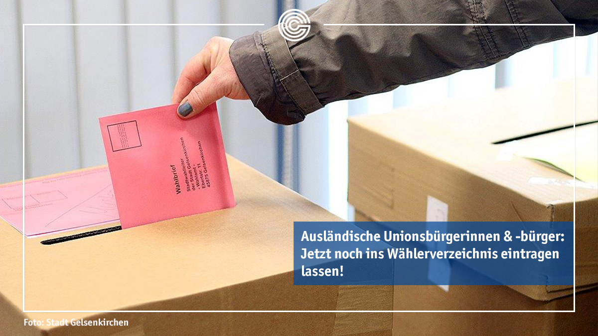 Am 9. Juni findet die Europawahl statt. Auch in #Gelsenkirchen lebende ausländische Unionsbürgerinnen & -bürger können hier ihre Stimme abgeben. Wer sich noch nicht hat aktiv eintragen lassen, kann dies noch bis zum 19. Mai 2024 nachholen! Alle Infos 👉 t1p.de/lcnsr