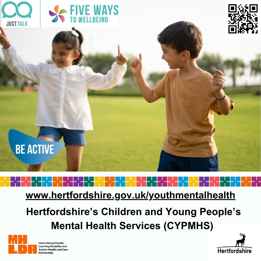 #MentalHealthAwarenessWeek 2024 is about moving more to improve #mentalhealth as well as physical health.

Finding a daily physical activity that #children #youngpeople enjoy creates healthy habits for their overall wellbeing  – anyone for a dance? @JustTalkHerts