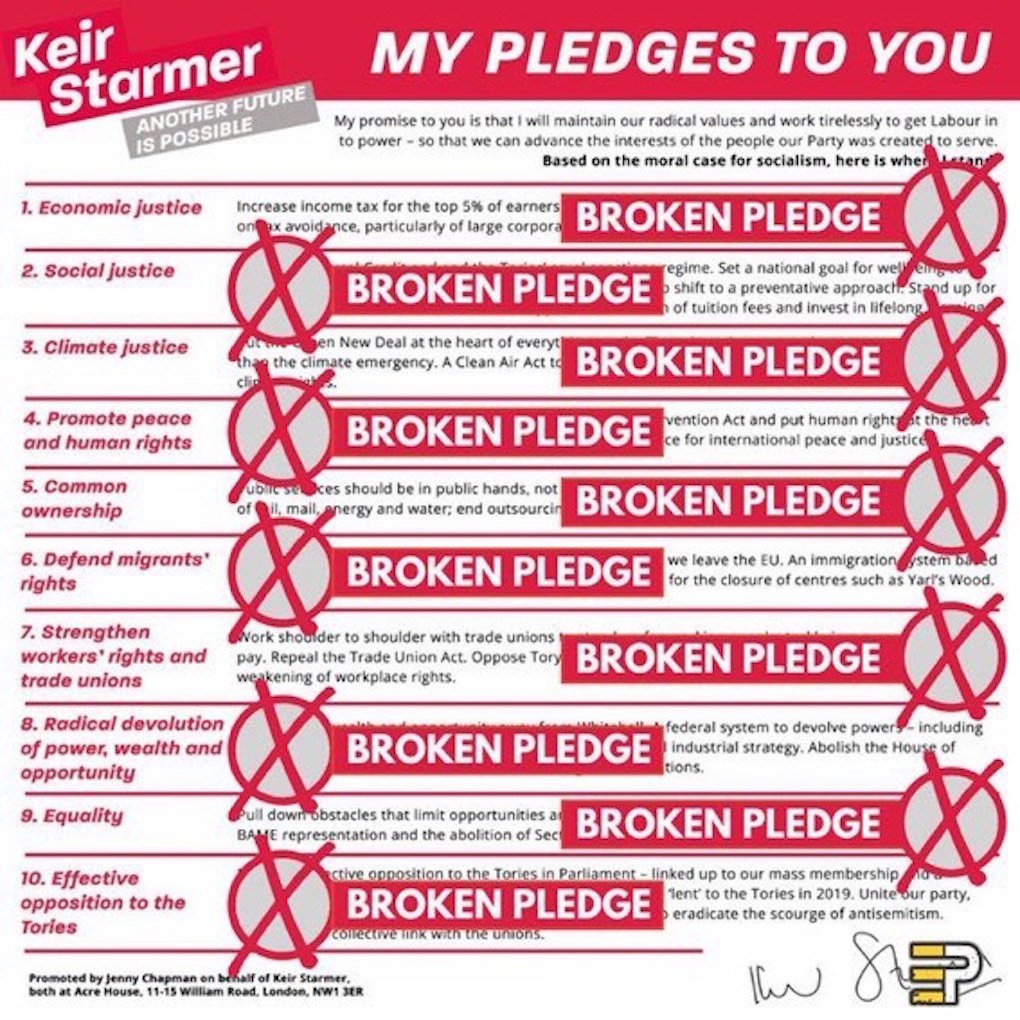 Starmer's last 'pledge card':