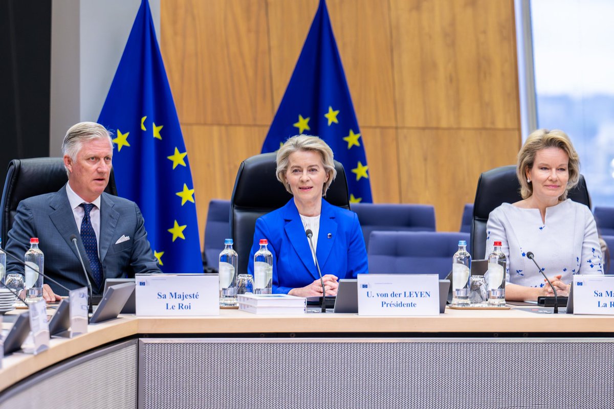 In the context of the Belgian Presidency, Their Majesties King Philippe and Queen Mathilde are visiting the European Commission. The King addressed the College of European Commissioners, followed by a discussion on the major projects and the future of the 🇪🇺. #EU2024BE 🇪🇺🇧🇪