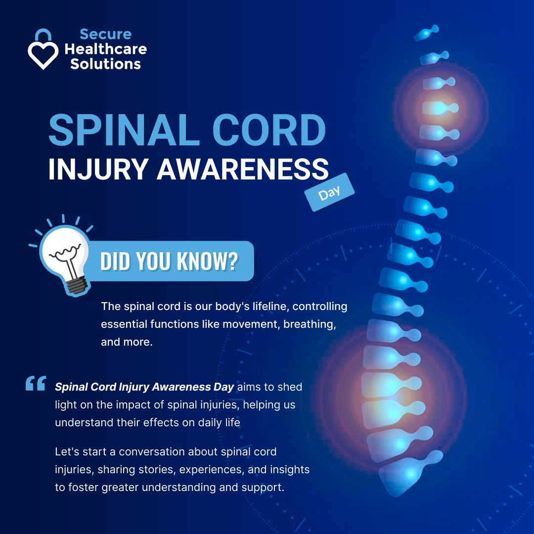 Join us for #SpinalCordInjuryAwareness Day! 🎗️

Let's foster understanding and support by sharing stories and insights. Together, we can make a difference.

Discover more: securehealthcaresolutions.co.uk/spinal-cord-in…

#HealthAwareness #RaiseAwareness #HealthcareAwareness #SecureHealthcareSolutions