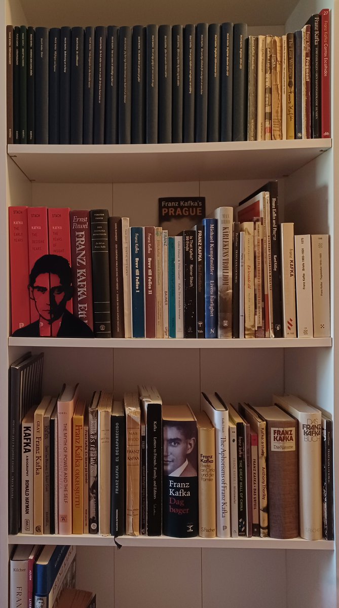 Today is a nice day. I started a fourth shelf for my Kafka book collection.