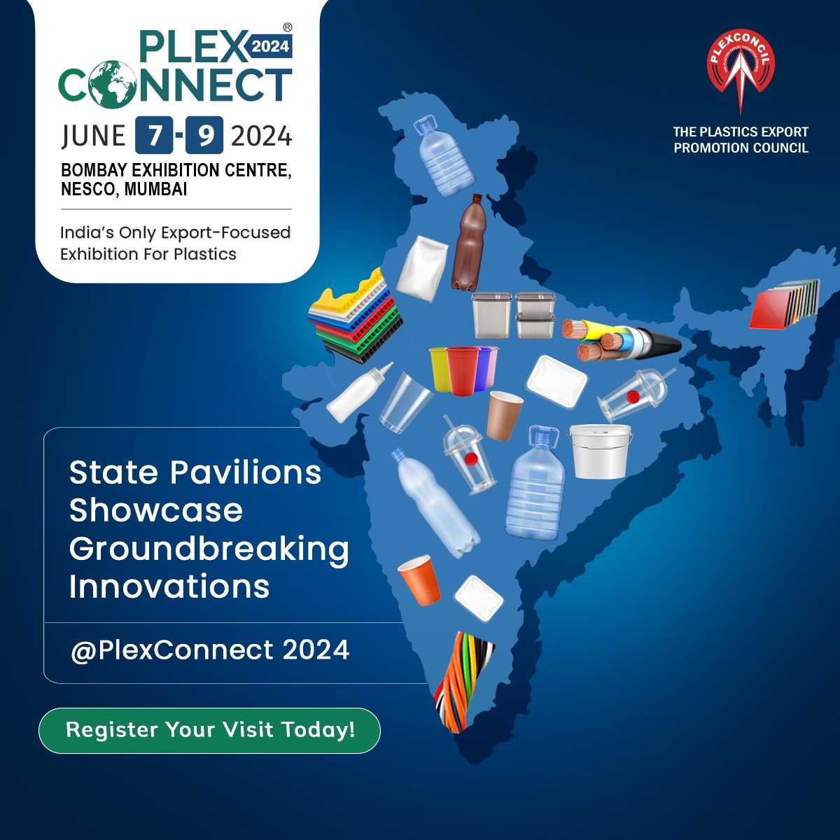 State pavilions at #PlexConnect2024 will showcase cutting-edge technologies, sustainable solutions, & the latest trends in plastics, broadening your knowledge of the global marketplace.

(1/2) #PlexConcil #PlasticExport #PlasticExportCatalyst #PlasticExhibition #PlasticsIndustry