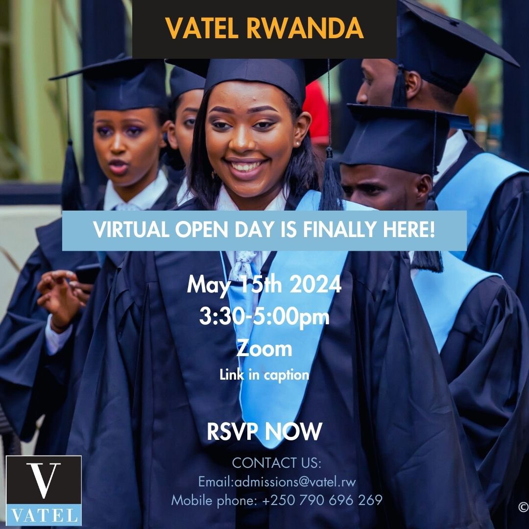 Today is the day!!!

The future of hospitality starts today! 
Explore world-class tourism and hospitality education and business acumen at the Vatel Rwanda Open Day. We are still open for last minute registration on forms.gle/AQ2fykKZZdhogE…
#VatelExperience #HospitalityManagement