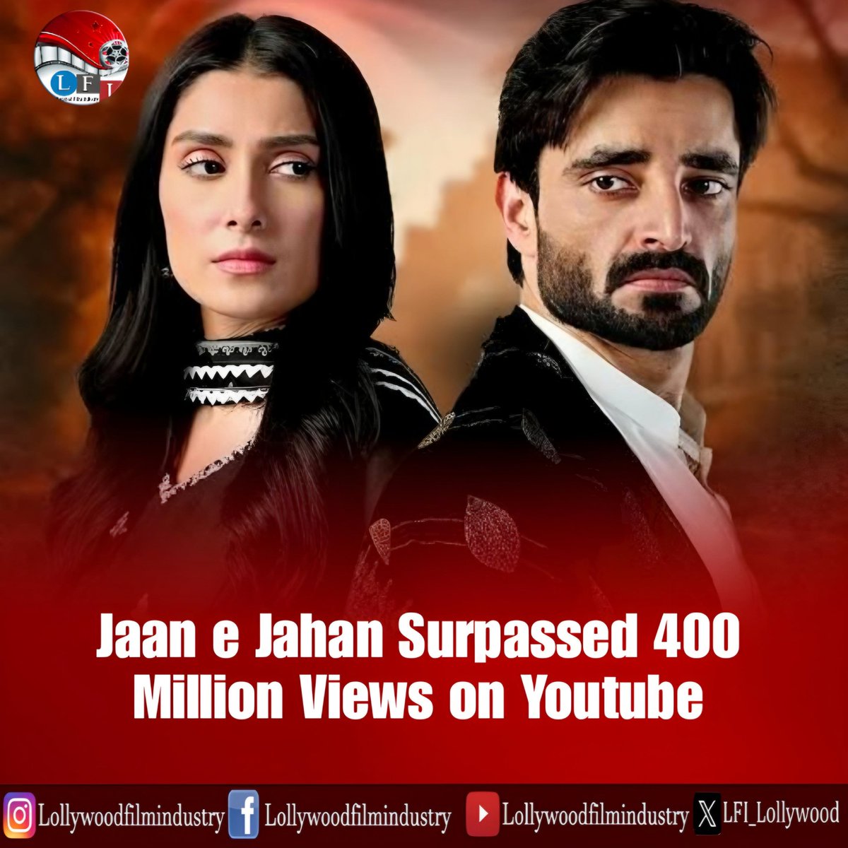 Hamza Ali Abbasi and Ayeza Khan Starrer 'Jaan e Jahan' Surpassed 400 Million Views on Youtube. #hamzaaliabbasi #AyezaKhan #shehraam #Dramas #lollywood #LollywoodFilmindustry