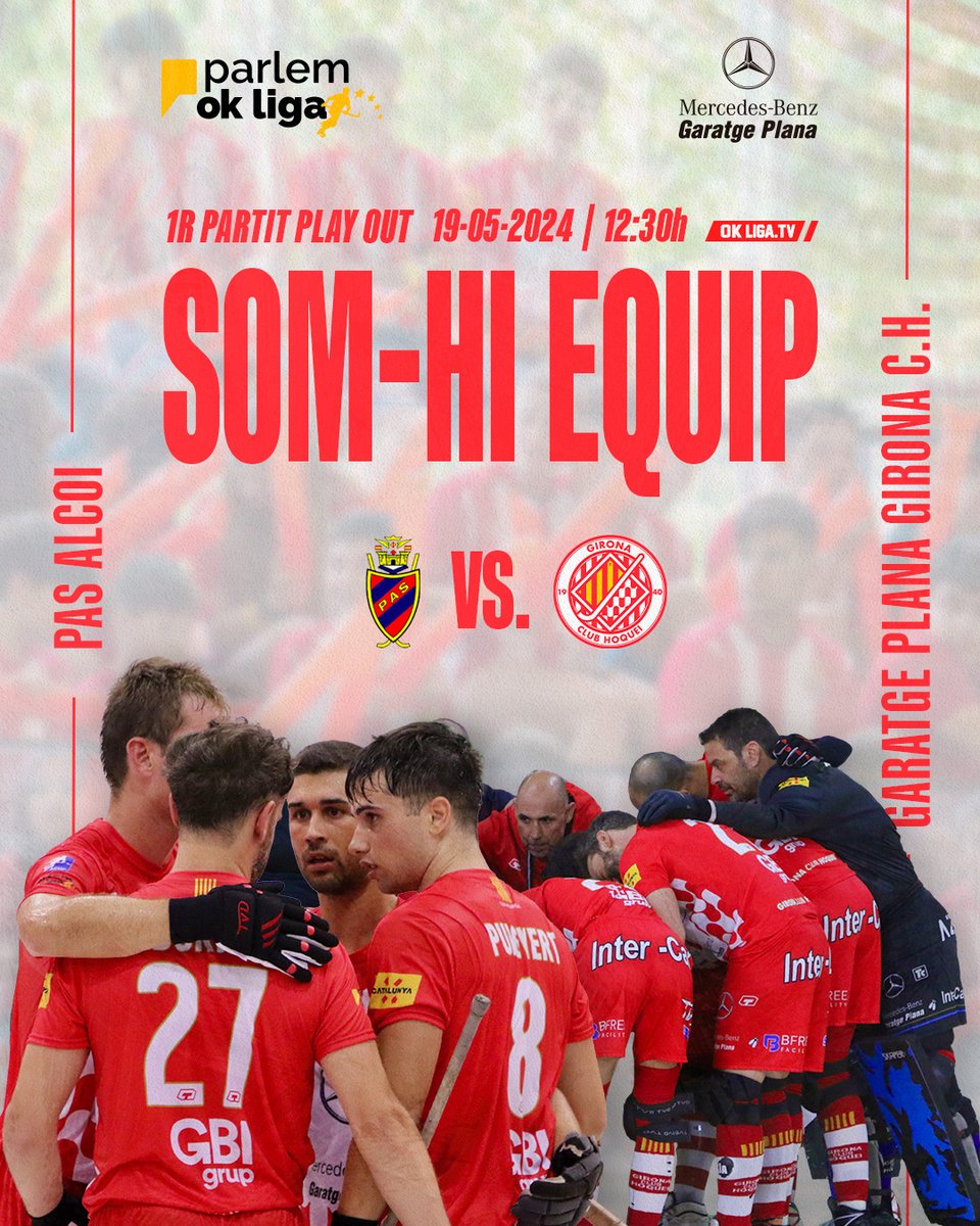 ✊🏼 Ha arribat l'hora! Llestos per enfrontar el play-out. Tres partits; qui en guanyi dos serà sent equip de l' <a href="/okliga_oficial/">OK Liga</a>. Tots junts ho farem possible!

🏆 1r partit Play-out
🆚 PAS Alcoi
📆 Dg 19 maig
⏰ 12:30 h
📍 Alcoi
🖥 OkLigaTV

#GaratgePlanaGironaCH 🔴⚪️