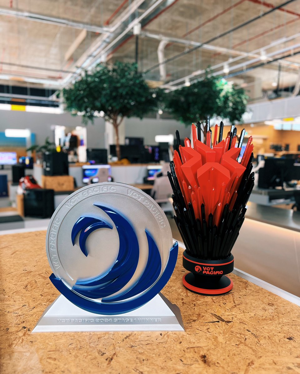The VCT Pacific - Stage 1 Trophy has arrived safely to our Singapore HQ 🏆😍 #WGAMING