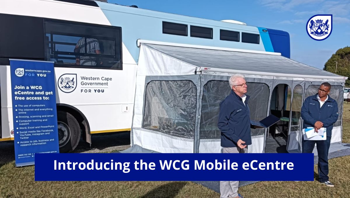 Introducing the WCG Mobile eCentre! 🚌💻 An innovative 'eCentre on wheels' bringing digital services to remote areas of the province. What you get: 🔵 Free internet access 🔵 Digital training 🔵 Printing & scanning 🔵 CV, job search assistance & more! 🌟bit.ly/3wDecIM