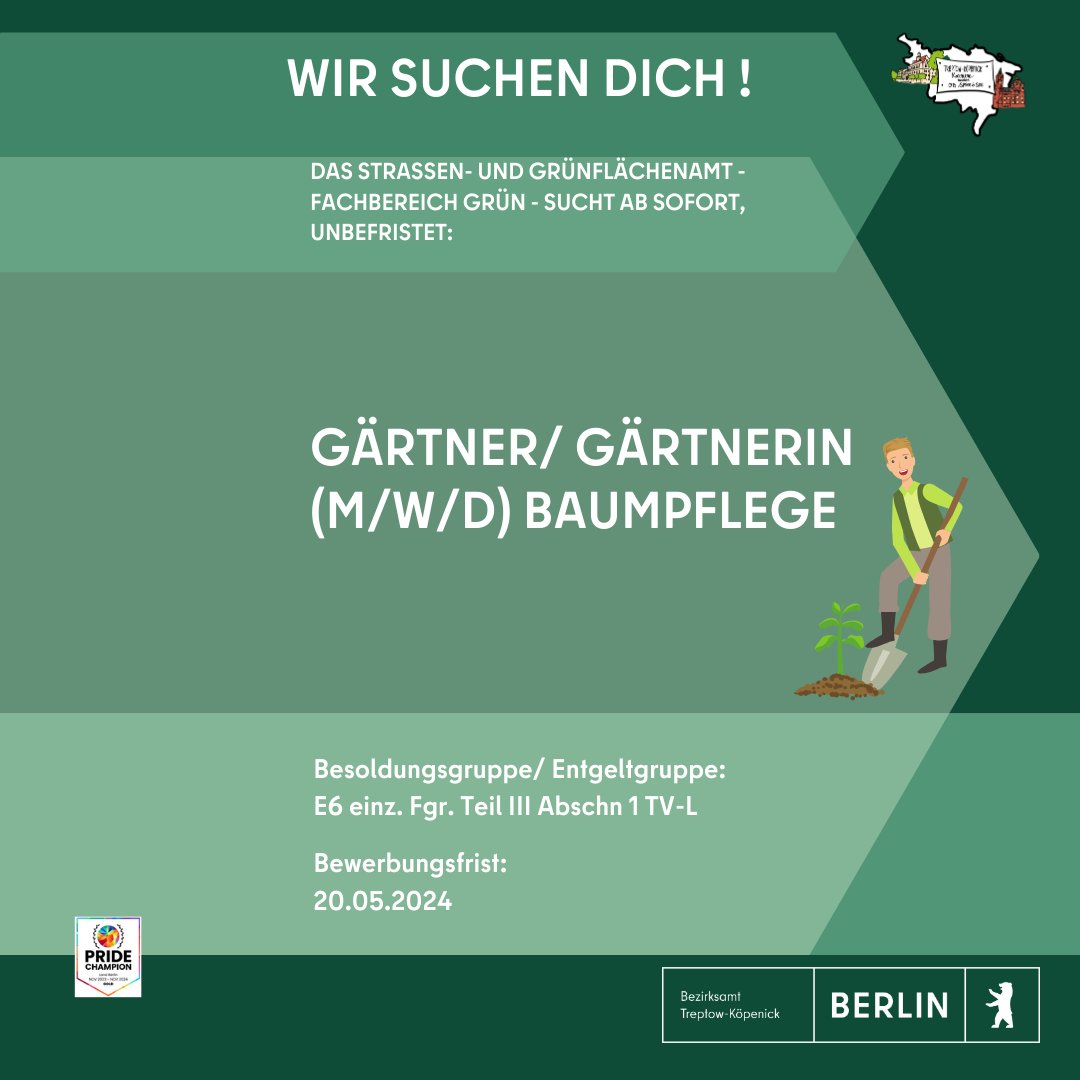 Das Straßen- und Grünflächenamt - Fachbereich Grün - sucht ab sofort, unbefristet, eine Person: Gärtner / Gärtnerin (m/w/d) Baumpflege zur Stelle 👉 sohub.io/qb41 Weitere Stellenangebote ➡️ sohub.io/bt9c