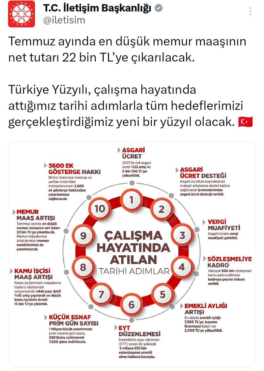 Çalışma Hayatında Tarihi Adımlarmış vay vay Nerde??????9.ve10.maddeler
Olmamış yapılmamış şeyleri yapmış gibi göstermeyi bırakın
Memur Emekçisinin SEYYANEN ZAMI ❓
#EmekliMemur
#EmekliMemuradaSeyyanen

 #MemurEmeklisineEkMaddeZulmü