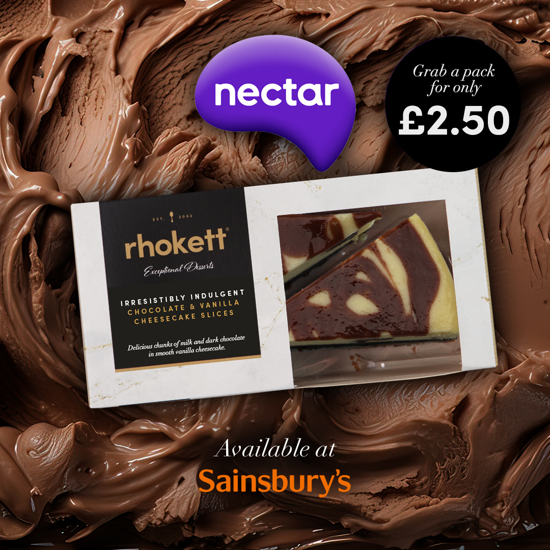 Mid-week treat sorted! ✅

Rhokett’s brand-new and irresistibly indulgent chocolate and vanilla cheesecake slices.

Head to Sainsbury’s to get yours! Only £2.50 with a Nectar card until 21st May! 🛒

#rhokettcheesecakes #newproduct #productlaunch #chocolatecheesecake