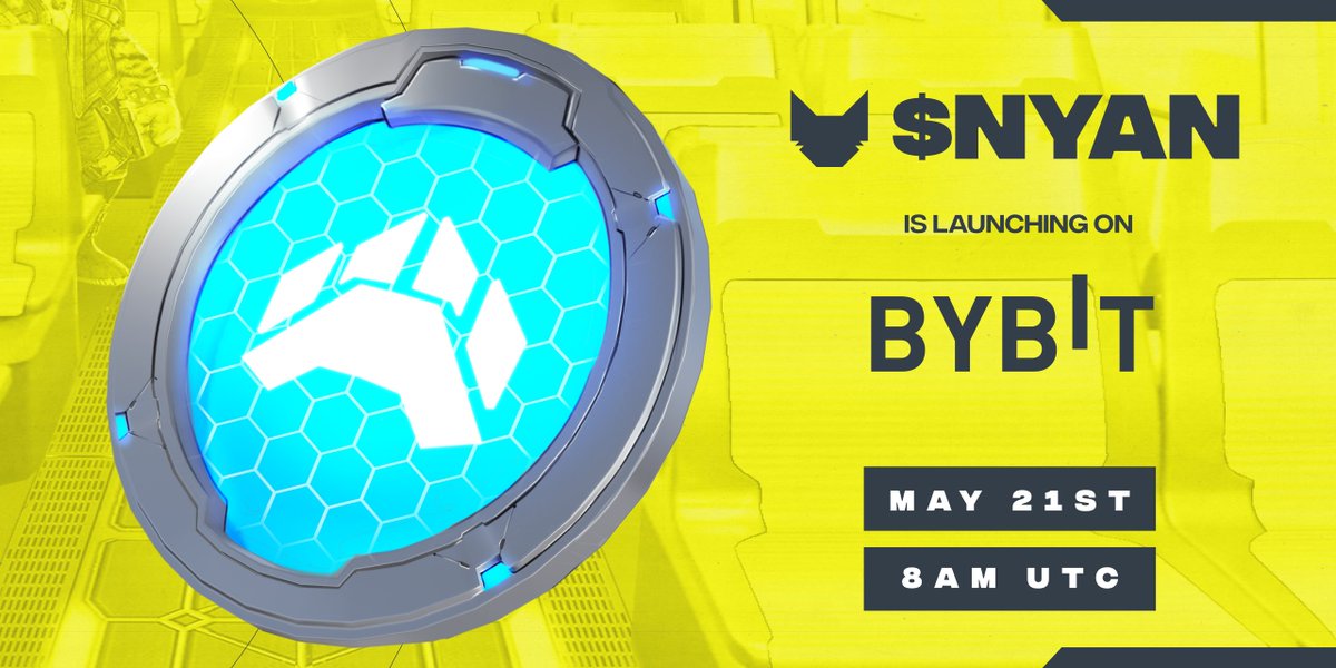 It is time! Today we announce our launch partner for the $NYAN TGE! 😼 🪙 🪙 @Bybit_Official After soaring to the Top 30 on @EpicGames with 200K+ downloads, now we’re leaping even higher! 📅 MAY 21ST ⏰ 8AM UTC