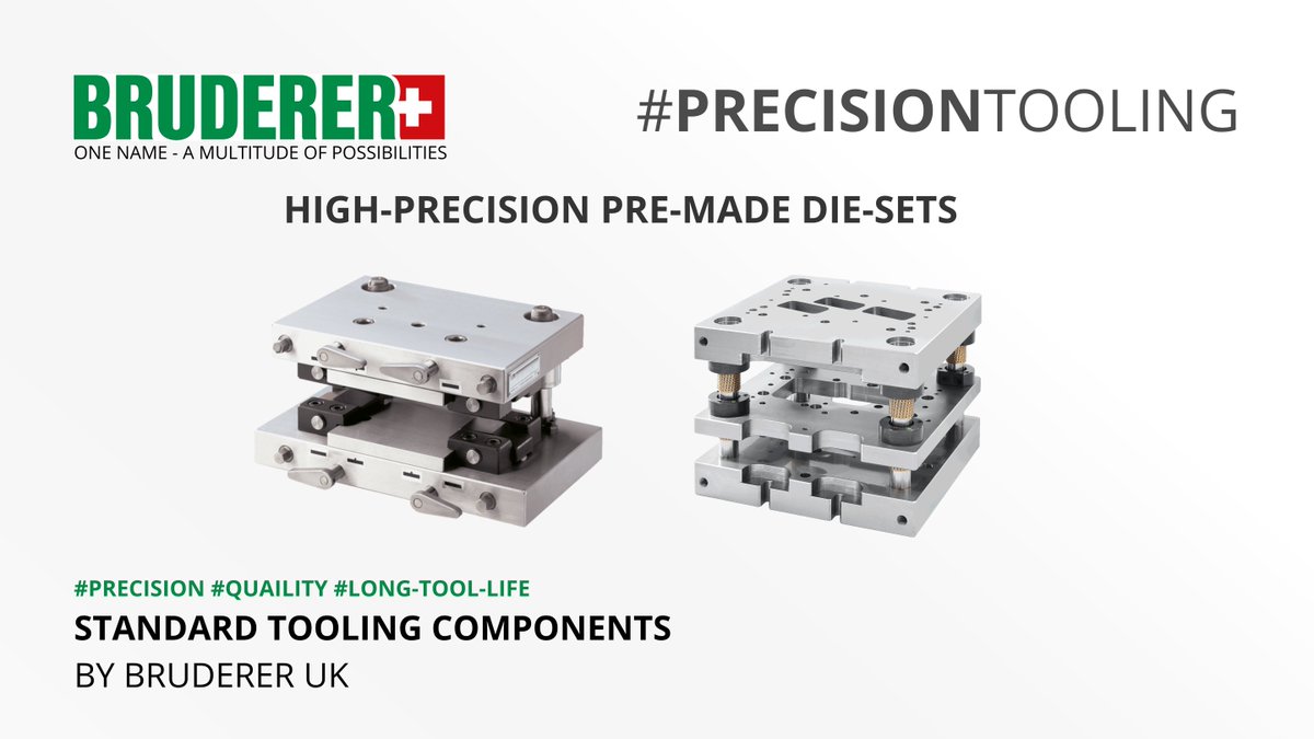 FOR PRESS TOOLS AND PLASTIC MOULD TOOLS -A comprehensive range of high-quality tooling components, including:
- Gas springs
- Guide elements
- Die sets
- Springs
- Punches and die

Contact mail@bruderer.com for more info

#Bruderer #Ukmanufacturing #Engineer #Ukmfg #Manufacturing