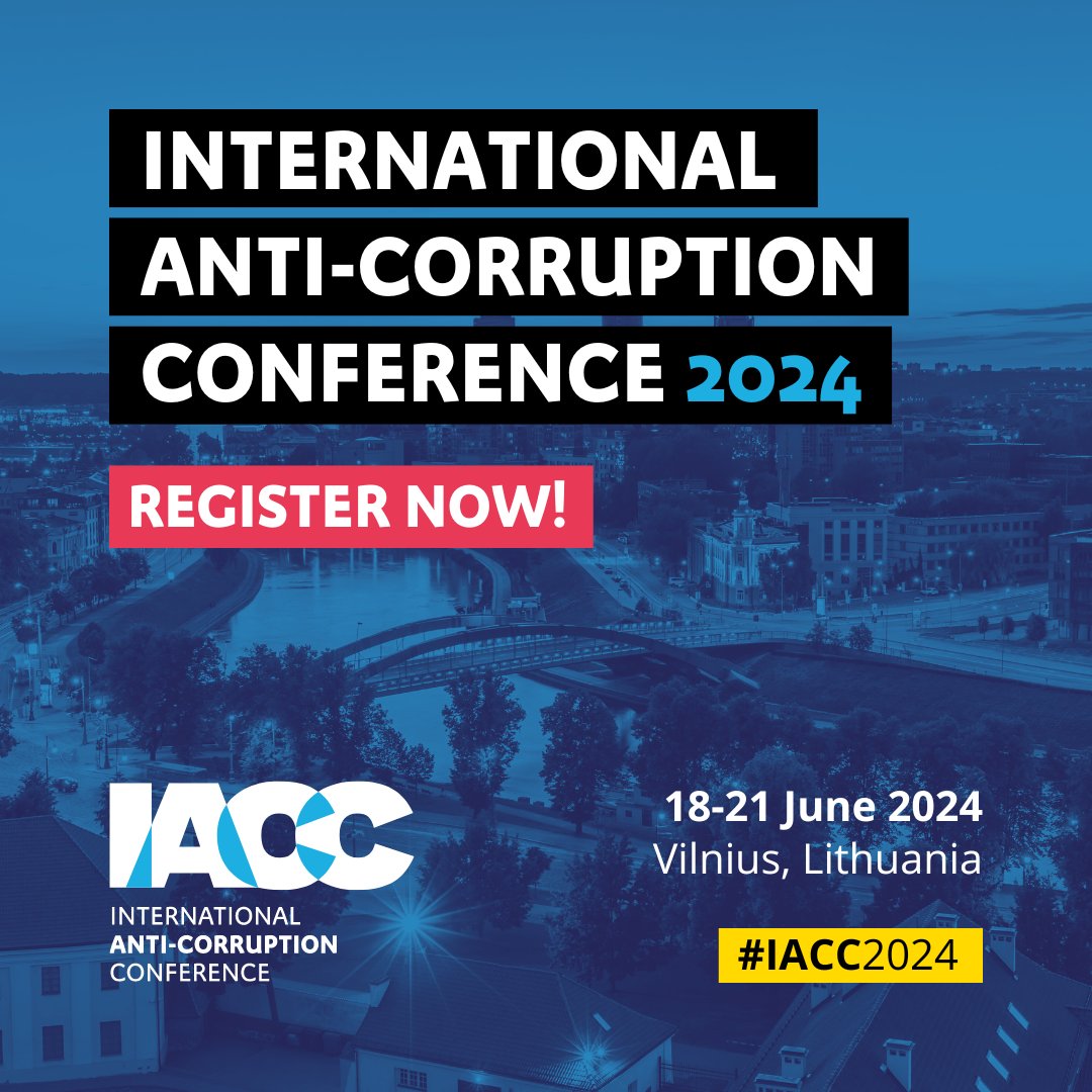 Registration for @IACCseries is open! Enjoy 8 global plenaries, 70+ workshops, 140+ nationalities, top-rated documentaries, concerts and much more. Register now! ➡️ anticorru.pt/2ZQ #IACC2024