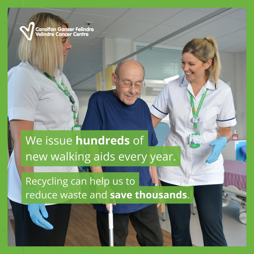 No longer need your walking stick, Zimmer frame or crutches? ♻️ Please visit ‘Y Sied’ to recycle these by and return your walking aids to Velindre. With your help, we can save vital resources and lower our impact on the environment. Find out more: 🔗 velindre.nhs.wales/velindrecc/ser…