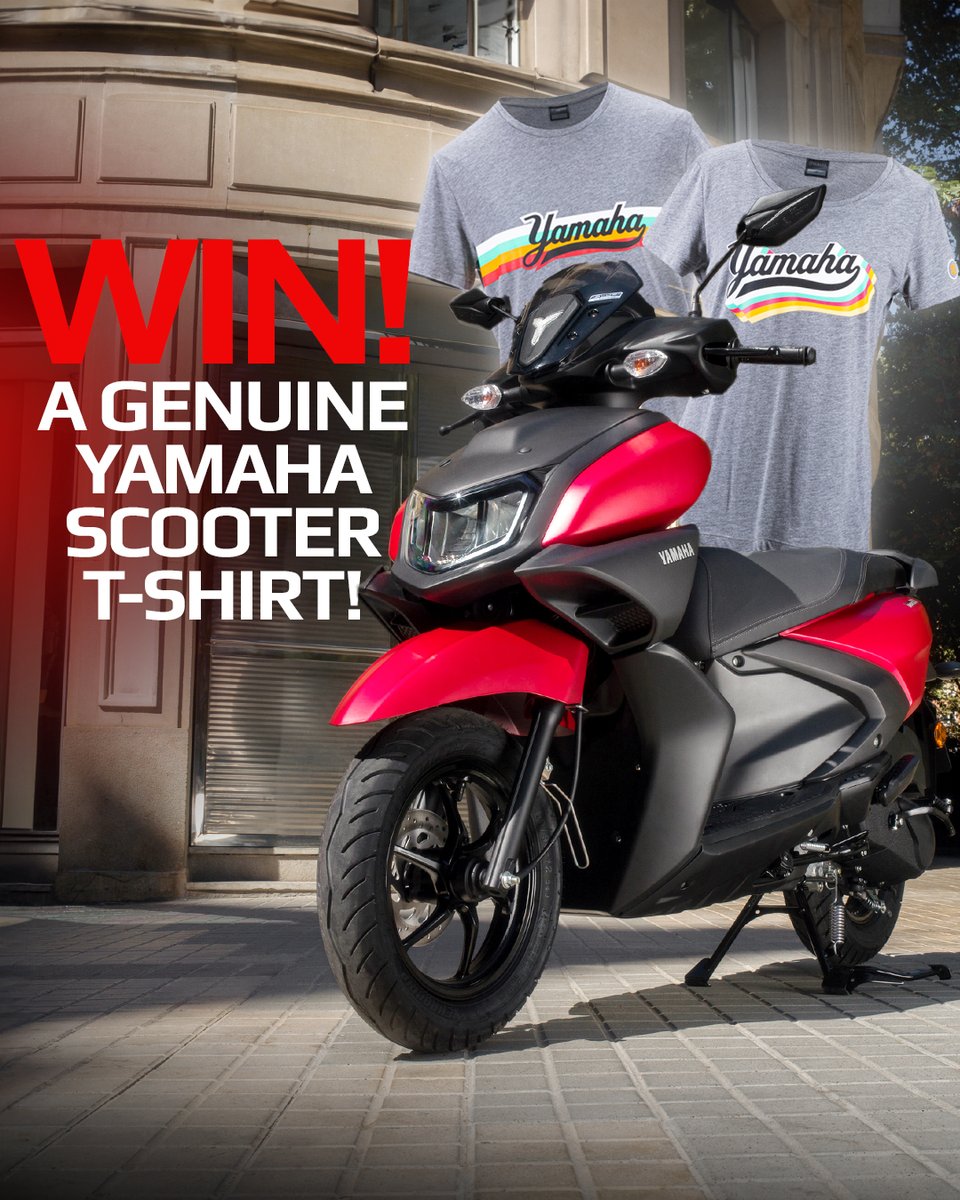 📣 WIN a genuine Yamaha scooter t-shirt by simply resharing this post and telling us below which is the correct price of new 125cc RayZR:

• £3,750 
• £2,301

Two winners will be selected at random. T&Cs apply. Prize draw ends 23 May. 

#PrizeDraw #Scooter #UKBikers